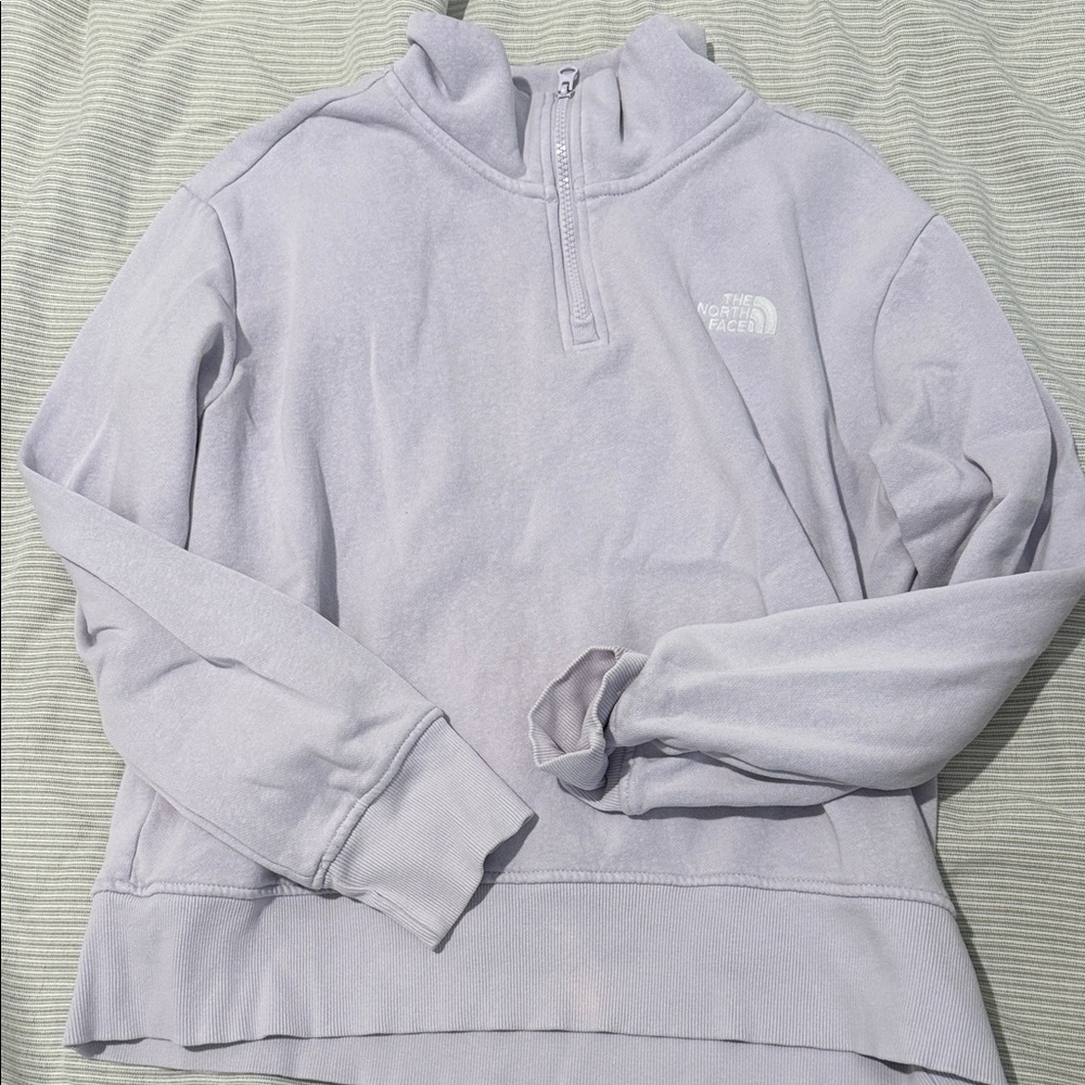 The North Face Women's Light Purple Quarter-Zip Sweatshirt
